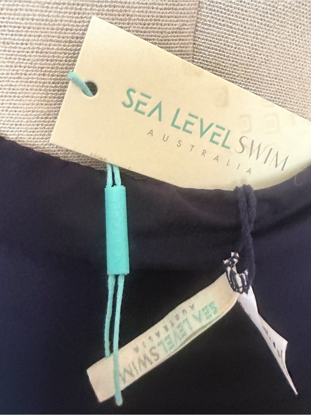 Sea level High Waist Gathered Side Swim Bottom night blue - Picture 8 of 9